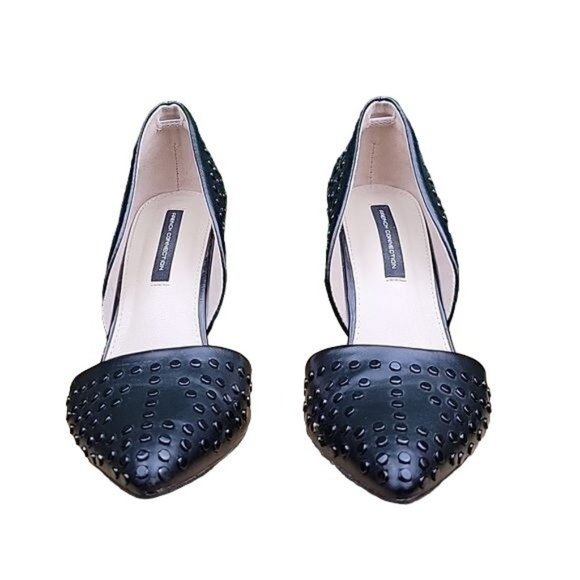 French Connection Womens Leather Ellis Studded D'Orsay Dress Pump Black Size 9 - Picture 8 of 12